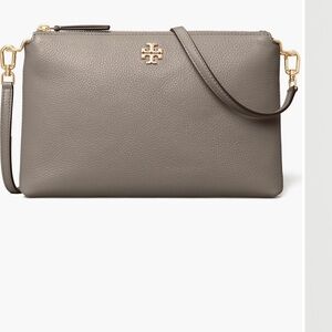 Tory Burch Taupe Leather Wristlet